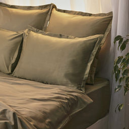 Простыня на резинке 2-спальная SL Home, 180200+30 см, оливковая, сатин - Sima-land home фото 6
