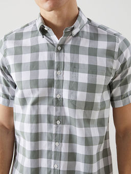 Regular Fit K?sa Kollu Ekose Arm?rl? Erkek G?mlek