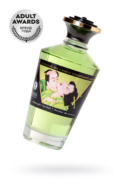 Масло массажное для тела Shunga Полночный щербет (Midnight Sorbet), разогревающее, 100 мл.