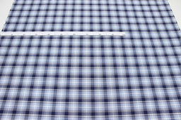 Пестрядь Клетка цв.бирюзовый/белый/чернильно-синий, ш.1.5м, хлопок-100%, 140гр/м.кв - Купава фото 3