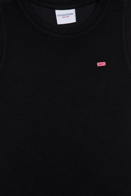 Черное трикотажное платье без рукавов для девочки Неожиданная скидка в корзине - U.s. polo assn фото 3