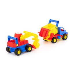 КонсТрак, автомобиль-самосвал + КонсТрак, экскаватор колёсный (в коробке) - Полесье фото 10