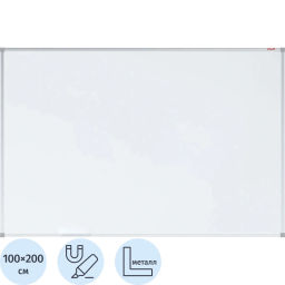 Доска магнитно-маркерная 100х200 эмаль Комус Premium алюмин. рама