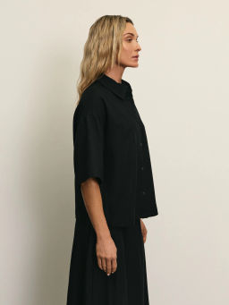 Льняная рубашка прямого кроя / Zarina фото 4