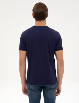 Lacivert Slim Fit Basic Ti__rt