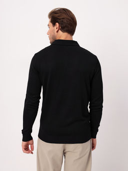 Джемпер мужской с воротником поло GREG G128-12-ромб F (черный)  фото 5