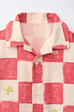 CAMISA CUADROS LOGO / Rojo