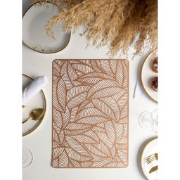 Цена за 12 шт. Салфетка сервировочная на стол Листья, 4328 см, цвет металлик коричневый - Simaland фото 2