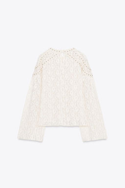 STUDDED LACE TOP - Zara фото 9