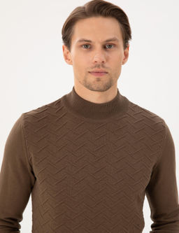 Ye_il Slim Fit Yar_m Bal_k__ Yaka Triko Kazak - Pierre cardin фото 2