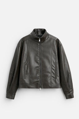 LEATHER EFFECT JACKET - Zara фото 6