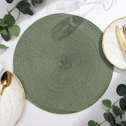 Салфетка сервировочная «Доляна. Классика», зелёная, d=38 см