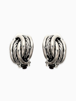 Цена за 2 шт. Клипсы «Узел», цвет чернёное серебро