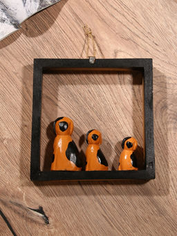 Сувенир интерьерный «Собаки в рамке», 19×19 см, дерево