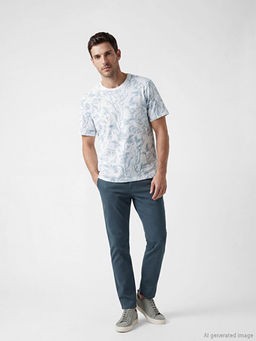 Bisiklet Yaka Desenli Erkek Ti??rt