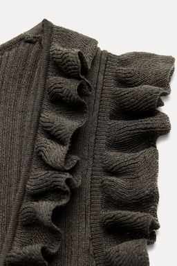 KNIT TOP WITH RUFFLES AND TIES - Zara фото 12
