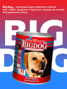 Консервы для собак "BIG DOG" Мясное ассорти (1192)