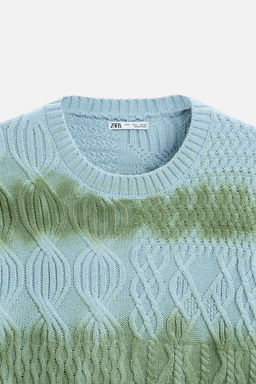 SPRAY PRINT CABLE-KNIT SWEATER - Zara фото 8