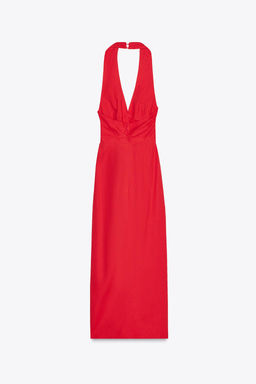 DRAPED MIDI DRESS LINEN BLEND - Zara фото 7