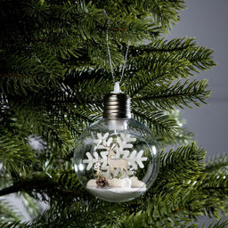 Ёлочный шар Снежный пейзаж, d=8 см, 1 LED, от батареек, свечение тёплое белое - Luazon lighting фото 7