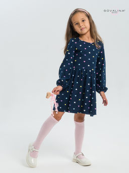 Платье Моана цветные сердечки на синем - Sovalina фото 3
