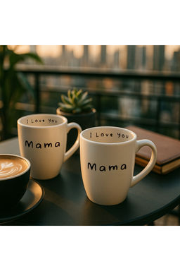 Trendyolmilla Home 2li Porselen Moms Coffee Bask?l? Kupa TPHSS25UP00007  фото 2