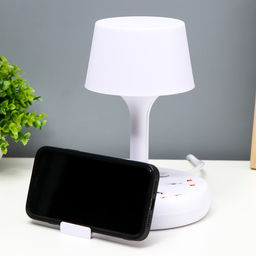 Настольная лампа «Эра» LED 5 Вт 3000К-6000К 4 розетки 2хUSB2.0 МИКС 15×15×22 см RISALUX
