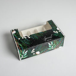 Цена за 4 шт. Коробка для эклеров с вкладышами - 5 шт. «Special for you», 25.2×15×7 см