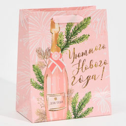 Цена за 2 шт. Пакет подарочный новогодний ламинированный «Для тебя», MS 18 х 23 х 10 см