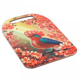 Доска разделочная деревянная "Птица счастья" 29х21х0,6см (Россия)