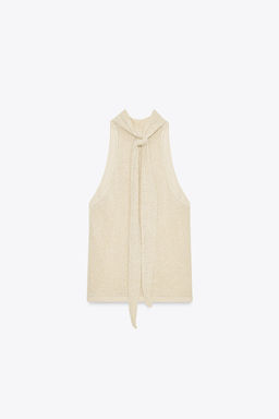 METALLIC THREAD HALTER TOP - Zara фото 13