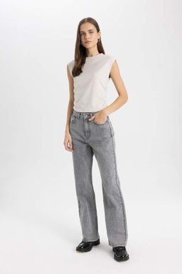 Приталенная футболка с круглым вырезом и короткими рукавами - Defacto фото 2