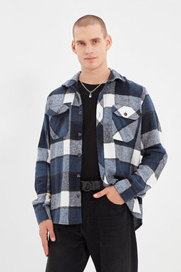 Mavi Regular Fit _ift Cepli K__l_k Kareli Ekose Oduncu Ceket G_mlek TMNAW21GO1166