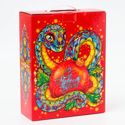Подарочная коробка, Новогодняя Восточная змея с пластиковой ручкой 23.5?9.5?30 см - Simaland фото 3