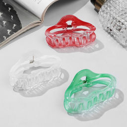 Цена за 12 шт. Крабик для волос «Альба», овал колор, 7 см, МИКС