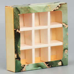 Цена за 5 шт. Коробка для конфет, кондитерская упаковка, 9 ячеек, «Любимому учителю» 14.5×14.5×3.5 см