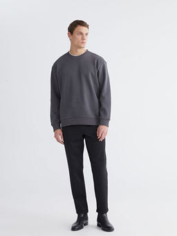 Bisiklet Yaka Erkek Kal?n Sweatshirt