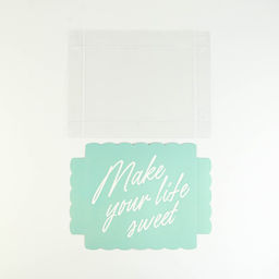 Цена за 5 шт. Коробка для печенья, кондитерская упаковка с PVC крышкой, Make your life sweet, 22 х 15 х 3 см