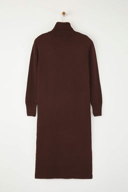 TRENDYOLMILLA Camel Midi Triko Genis Kal?p Yumusak Dokulu Elbise TWOAW24EL00034 фото 56