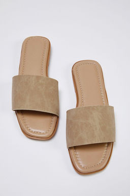 Trendyol Shoes Vizon Biyeli Duz Kad?n Terlik TAKSS25TE00014