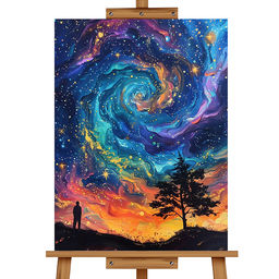 Мозаика алмазная "Цветной ураган" (светится в темноте) 40*30 см.