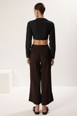 TRENDYOLMILLA Vizon Modal Cep Detayl? Wide Leg/Genis Paca Pileli Dokuma Pantolon TWOSS25PL00081  фото 11