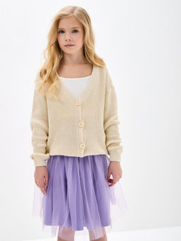 Молочный вязаный кардиган для девочки - Kogankids фото 11