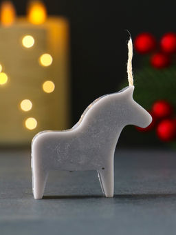 Цена за 2 шт. Декоративная свеча новогодняя «Лошадка мини», 55×50 мм, серый
