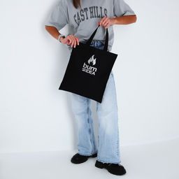 Сумка-шопер Burn with IDEA блёстки, без молнии, без подкладки, цвет чёрный