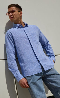 Рубашка д/р лен TF311-0460 jeans