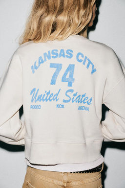 SLOGAN CROP SWEATSHIRT - Zara фото 4