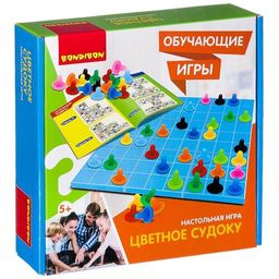 Обучающие игры Bondibon Настольная игра ЦВЕТНОЕ СУДОКУ, BOX 25x7x25 см