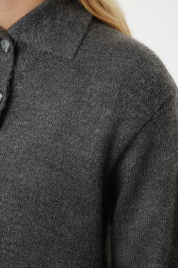 Vizon More Sustainable Yumusak Dokulu Genis Kal?p Polo Yaka Triko Kazak TWOAW25KZ00308 - Trendyolmilla фото 9