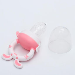 Ниблер для прикорма M&B «Зайчик», с силиконовой сеточкой, розовый